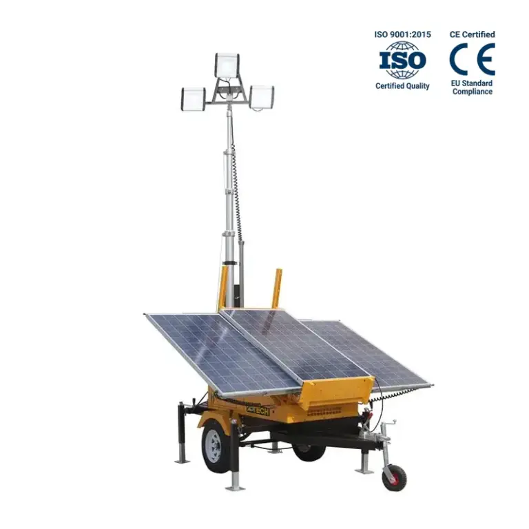 High-Efficiency Mobile LED Light Tower | Solar / Diesel Dual-Power