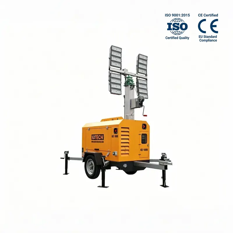 High-Efficiency Mobile LED Light Tower | Solar / Diesel Dual-Power