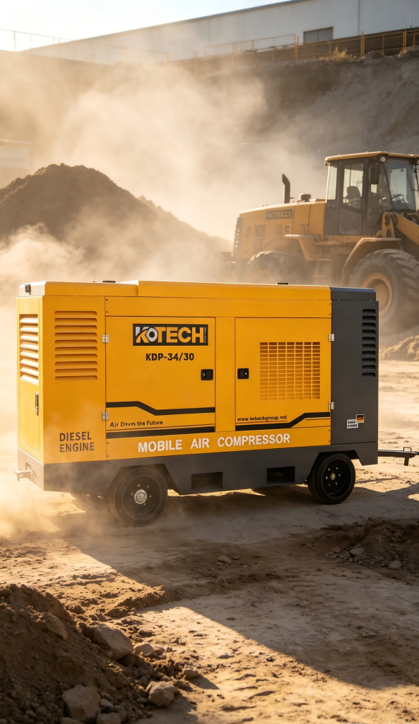 KOTECH Diesel Portable Compressors: The Reliable Choice for Remote Pipeline and Construction Projects