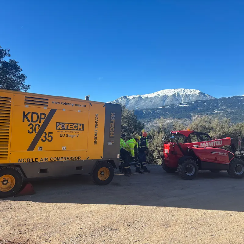 Kotech KDP-30/25 Compressor Powers Open-Pit Iron Ore Blasting in Thabazimbi, South Africa
