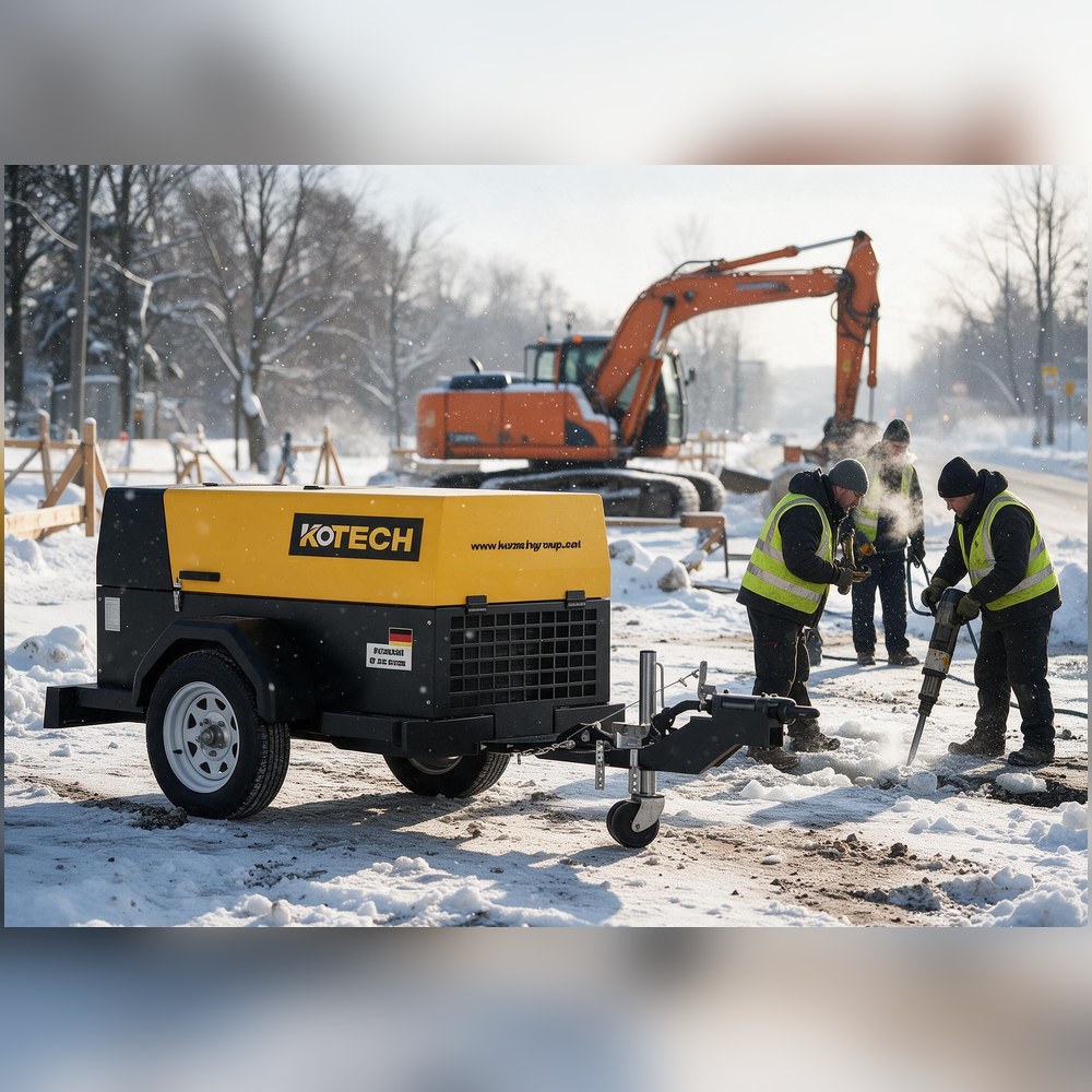 Compressores diesel para clima frio: dimensionamento CFM para construção no inverno